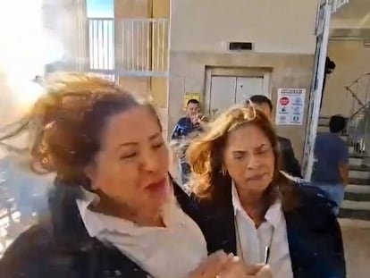El momento en que un artefacto explosivo alcanza a una diputada del Partido Nacional de Honduras
