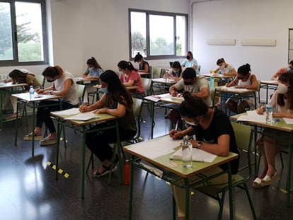 Uno de los exámenes de las oposiciones docentes celebradas en Baleares el año pasado.