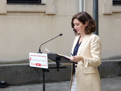 La presidenta de la Comunidad de Madrid, Isabel Díaz Ayuso.