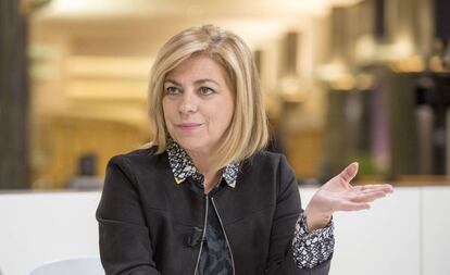Elena Valenciano durante la entrevista con EL PAÍS en Bruselas.