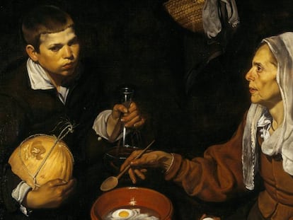 Vieja friendo huevos, cuadro de Diego Velázquez del año 1618.