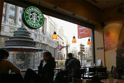 Cafetería Starbucks, en la madrileña plaza de Canalejas.