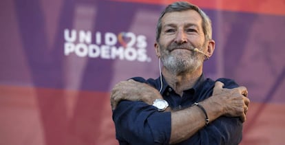 Julio Rodríguez, durante un mitin de Unidos Podemos.