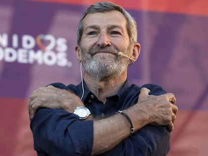 Julio Rodr&iacute;guez, durante un mitin de Unidos Podemos.