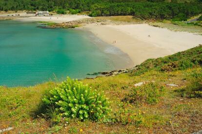 This beach on Galicia’s Costa da Morte is perfect for the hottest days of Spain’s sometimes grueling summer. Although this beach gets very busy, the icy waters of the sea, the lush surroundings (including a pine forest), and estuary views make up for the lack of peace and quiet. No visit here is complete without an obligatory hike up Mount Branco, and history buffs will be interested to know this is the point from which Nazis shipped supplies of wolfram, necessary for munitions production, back to Germany.