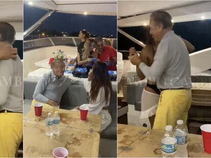 Rodolfo Hernández durante una fiesta en un yate en Miami, en imágenes publicadas por el medio colombiano Cambio.