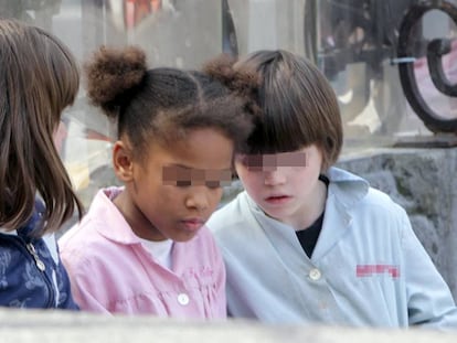 Niños en un céntrico colegio de Bilbao.