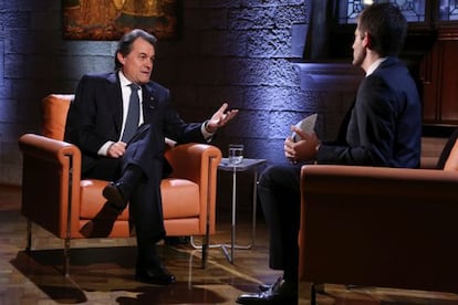 Artur Mas, durant l'entrevista a TV3.