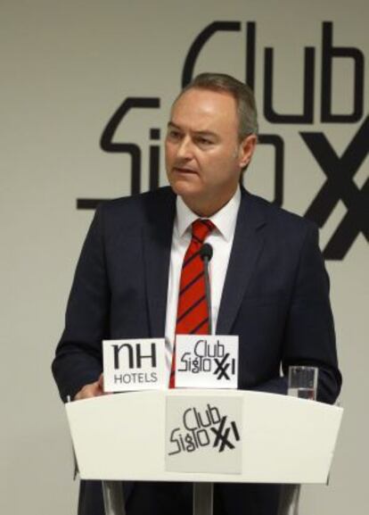 Alberto Fabra, durante su intervención en el Club Siglo XXI en Madrid.