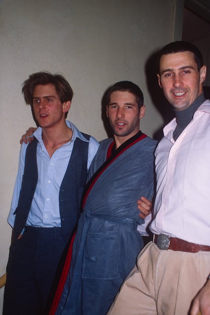 Richard Gere con amigos en Nueva York en la década de los setenta.