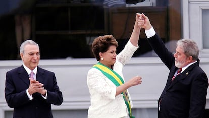 Posse de Dilma Rousseff, retratada no documentário 'Democracia em Vertigem'.