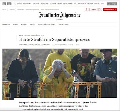 “Un castigo duro”. Con esas palabras, el diario alemán ‘Frankfurter Allgemeine Zeitung’ describe la decisión tomada por el Tribunal Supremo.