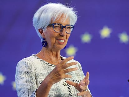 La presidenta del BCE, Christine Lagarde, después de la reunión del Consejo de Gobierno del pasado mes de junio.