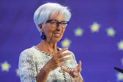 La presidenta del BCE, Christine Lagarde, después de la reunión del Consejo de Gobierno del pasado mes de junio.