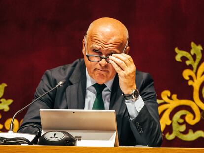 Manuel Baltar, durante un pleno reciente en la Diputación de Ourense.