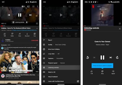 Nuevos controles de YouTube enfocados a la escucha.