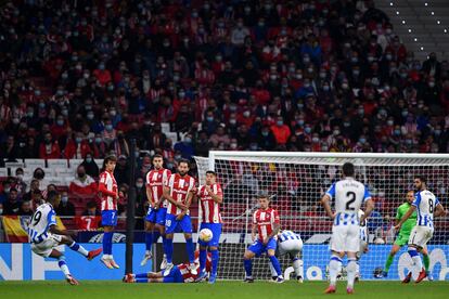 El gol del Isak al Atlético en el partido de Liga de finales de octubre en el Wanda. 