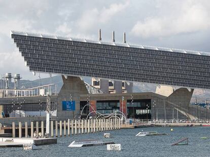 Una placa solar en el Fórum de Barcelona