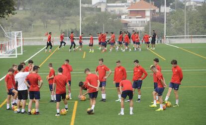 Entrenamiento de varios equipos del Sporting en Mareo.