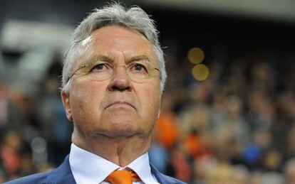 Hiddink, en un partido contra Turqu&iacute;a el apsado mes de marzo.