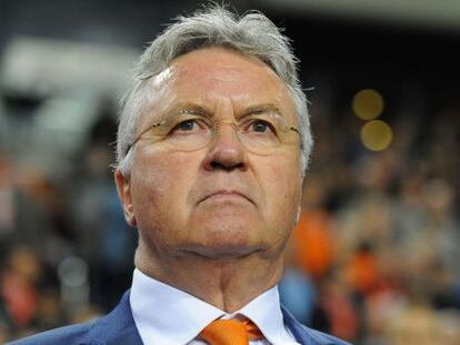 Hiddink, en un partido contra Turqu&iacute;a el apsado mes de marzo.