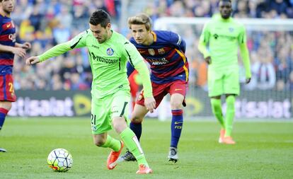 Sergi Samper en su debut en Liga ante el Getafe.