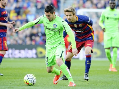 Sergi Samper en su debut en Liga ante el Getafe.