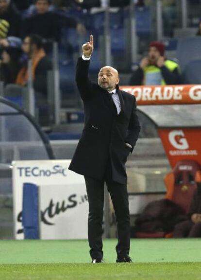 Spalletti, durante un partido de la Roma.