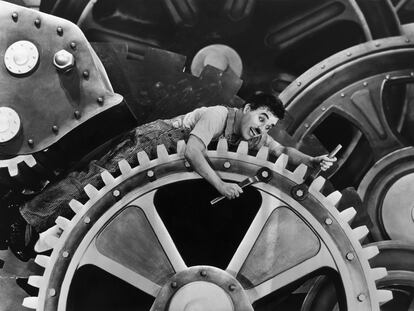 Charles Chaplin en 'Tiempos modernos' (1936)