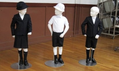 Estos son las tres variantes del uniforme de la Taimei Elementary School.