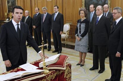 José Manuel Soria, durante su juramento como nuevo ministro de Industria, Energía y Turismo.