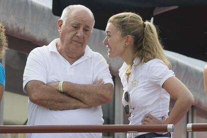 Amancio Ortega con su hija Marta Ortega en Mónaco en 2012.