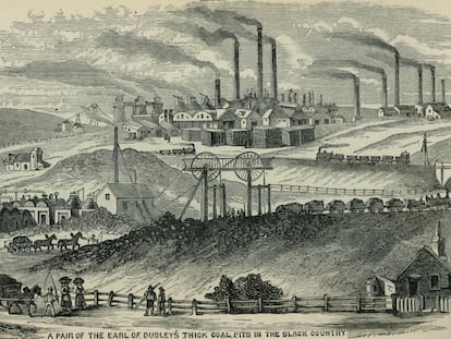 This illustration showing the increasing industrialization and urbanization of Great Britain during the Industrial Revolution is from 1873, but two centuries earlier the industrializing process had already begun.