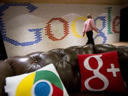 Entrada a la sede de Google, en Washington.