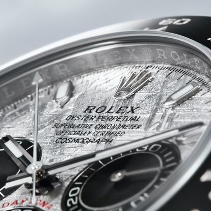 Detalle de la esfera de meteorito del nuevo Oyster Perpetual Cosmograph Daytona de Rolex.