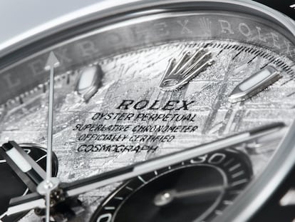 Detalle de la esfera de meteorito del nuevo Oyster Perpetual Cosmograph Daytona de Rolex.