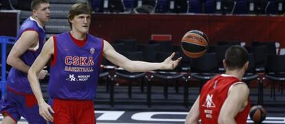 Kirilenko, durante un entrenamiento en el Barclaycard Center