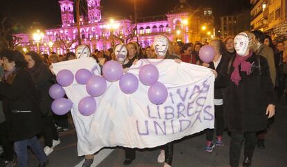 Manifestación del Día de la Mujer en San Sebastian.