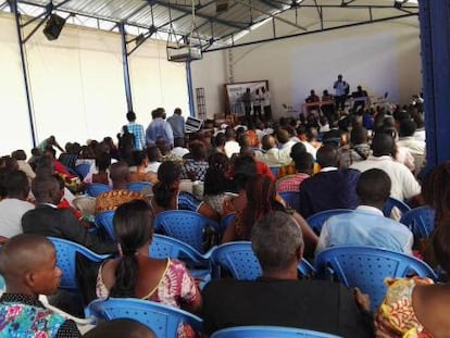 Sesiones de formación de e-observadores en Guinea-Conakry.
