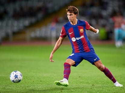 João Felix, en el partido ante el Amberes en Montjuïc.