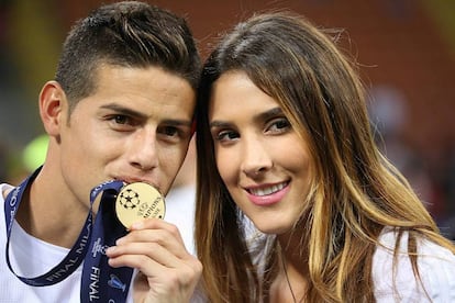 James Rodriguez y su expareja Daniela Ospina, en mayo de 2016.