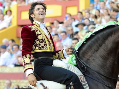 Diego Ventura, en un momento de la corrida de ayer.