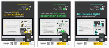 Carteles a favor de la desconexión digital.