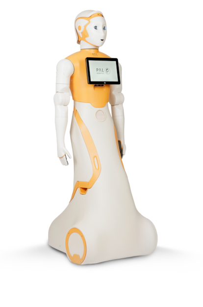 An image of the social humanoid robot ARI, from PAL Robotics, in a photograph provided by the company