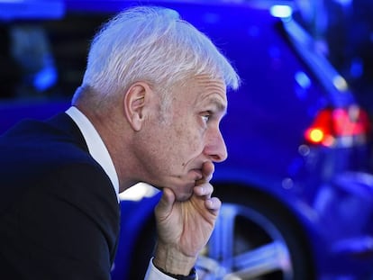 El presidente de Volkswagen, Matthias M&uuml;ller, la semana pasada en el Sal&oacute;n del Autom&oacute;vil de Detroit.