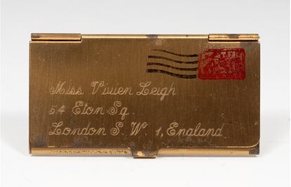 Leigh's stamp holder, another of the lots to be auctioned on May 26.