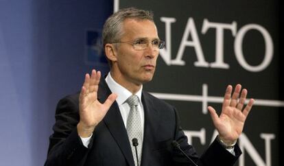 Stoltenberg, en rueda de prensa este martes.