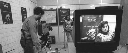 Los estudios de Tele K, en Vallecas, en 1993.