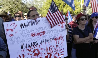 Protesta en Miami este s&aacute;bado. 