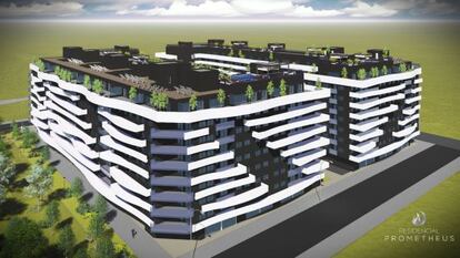 Infografía de Residencial Prometheus, de Ibosa.